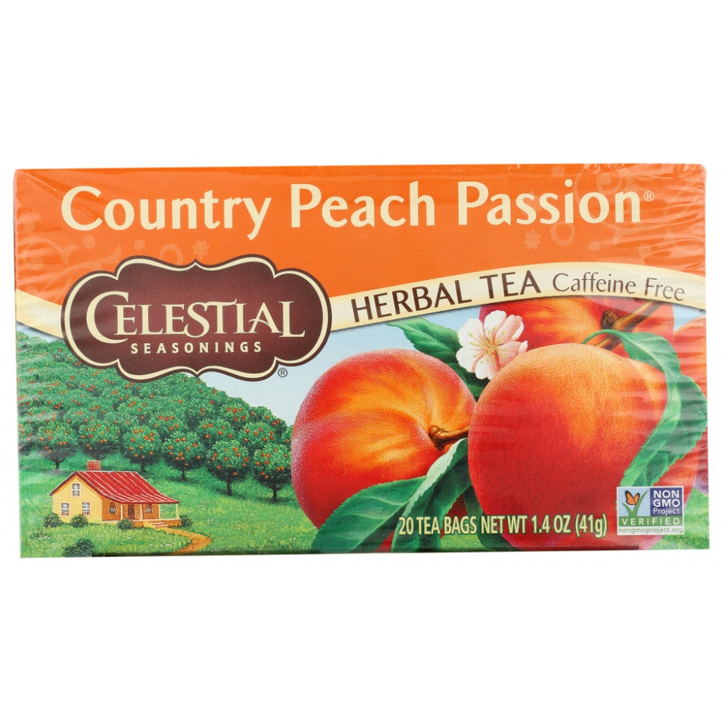 Country Peach Passion Herbal Tea - Caffeine-Free, 20 Bags