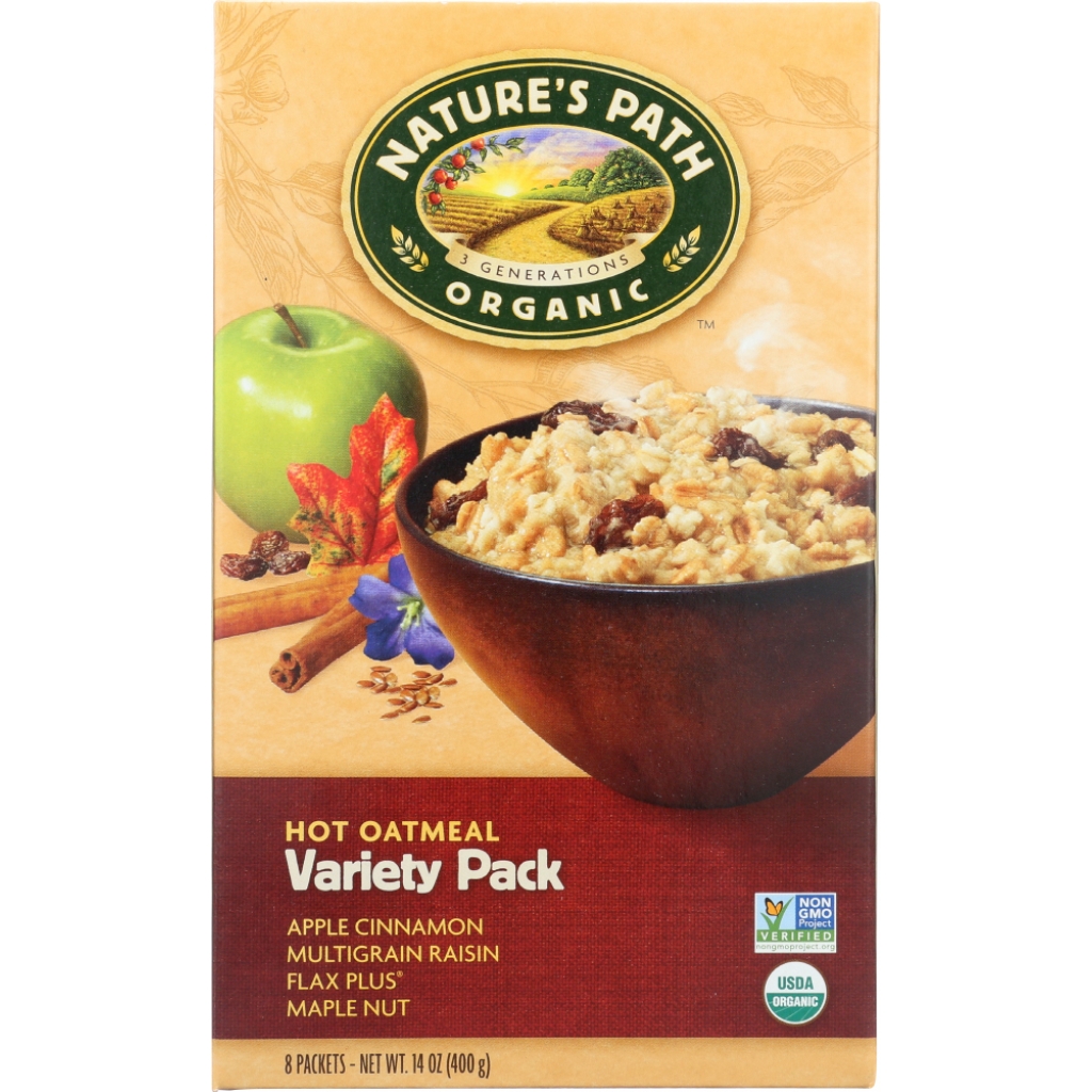 Organic Instant Hot Oatmeal Variety Pack - 8 Count, 14 oz