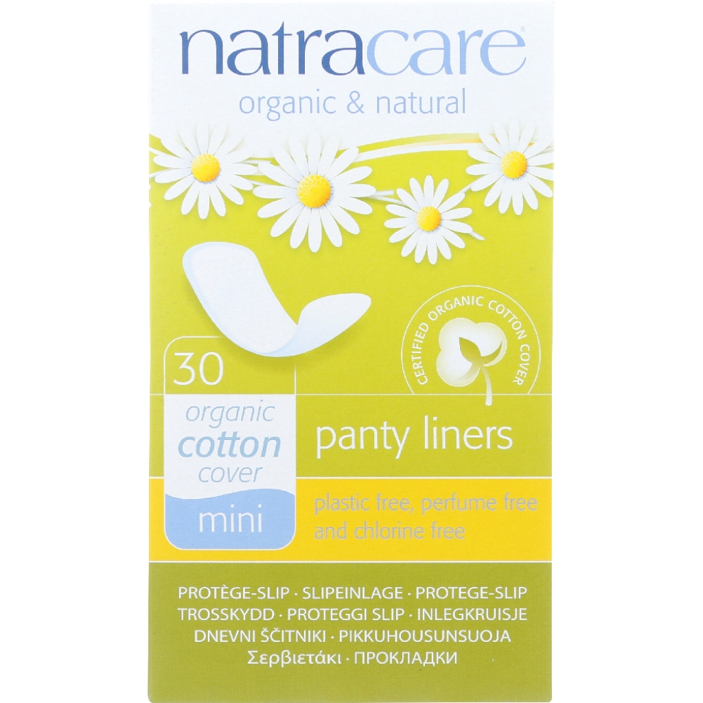 Organic Cotton Cover Mini Panty Liners, 30 Count