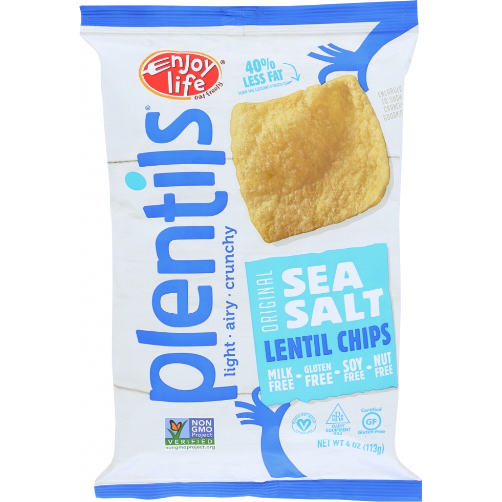 Plentils Lentil Chips with Light Sea Salt, 4 Oz