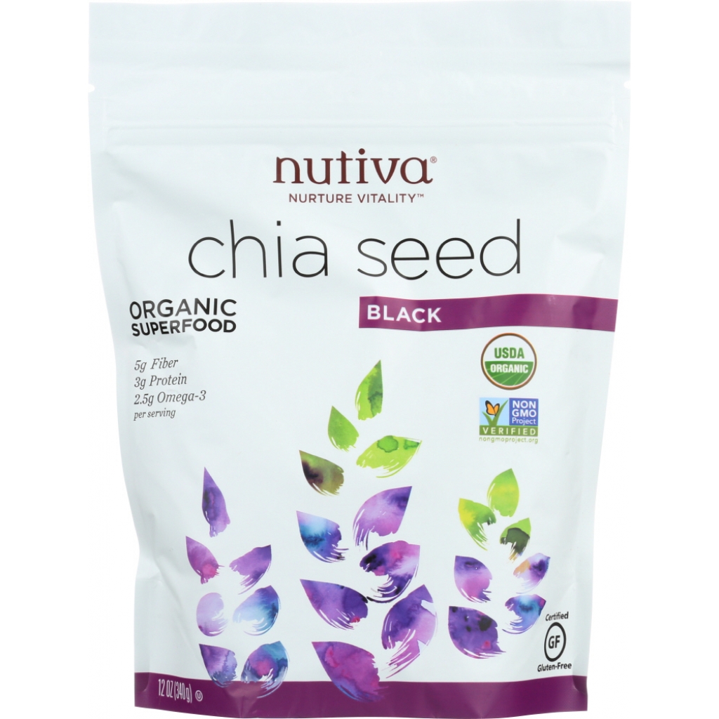 Organic Black Chia Seeds – 12 oz