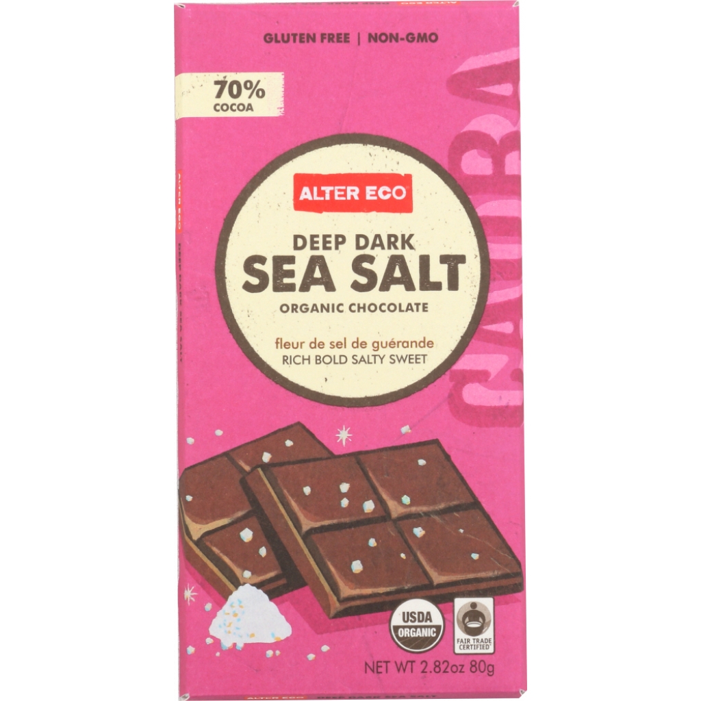 Deep Dark Sea Salt Organic Chocolate, 2.82 oz