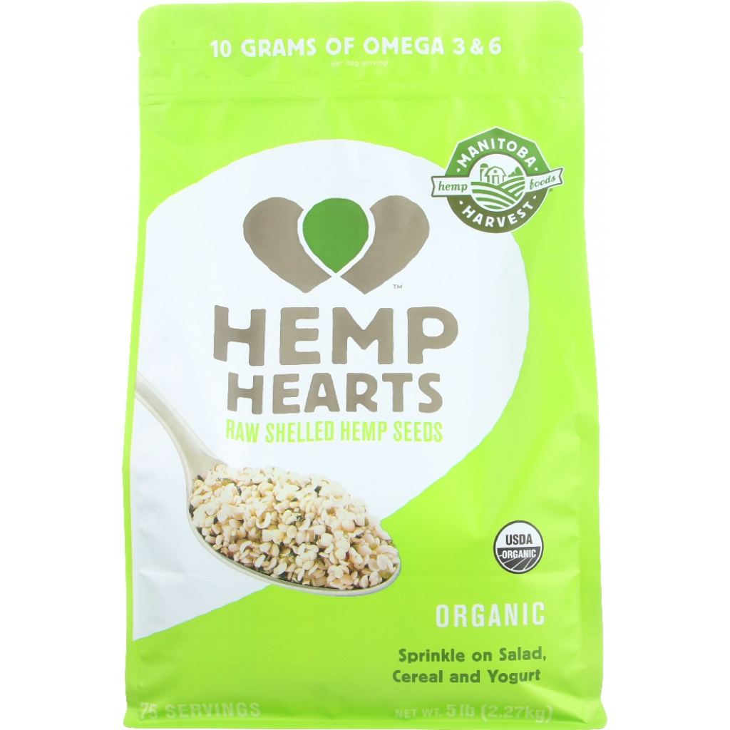 Organic Raw Shelled Hemp Hearts - 5 lb