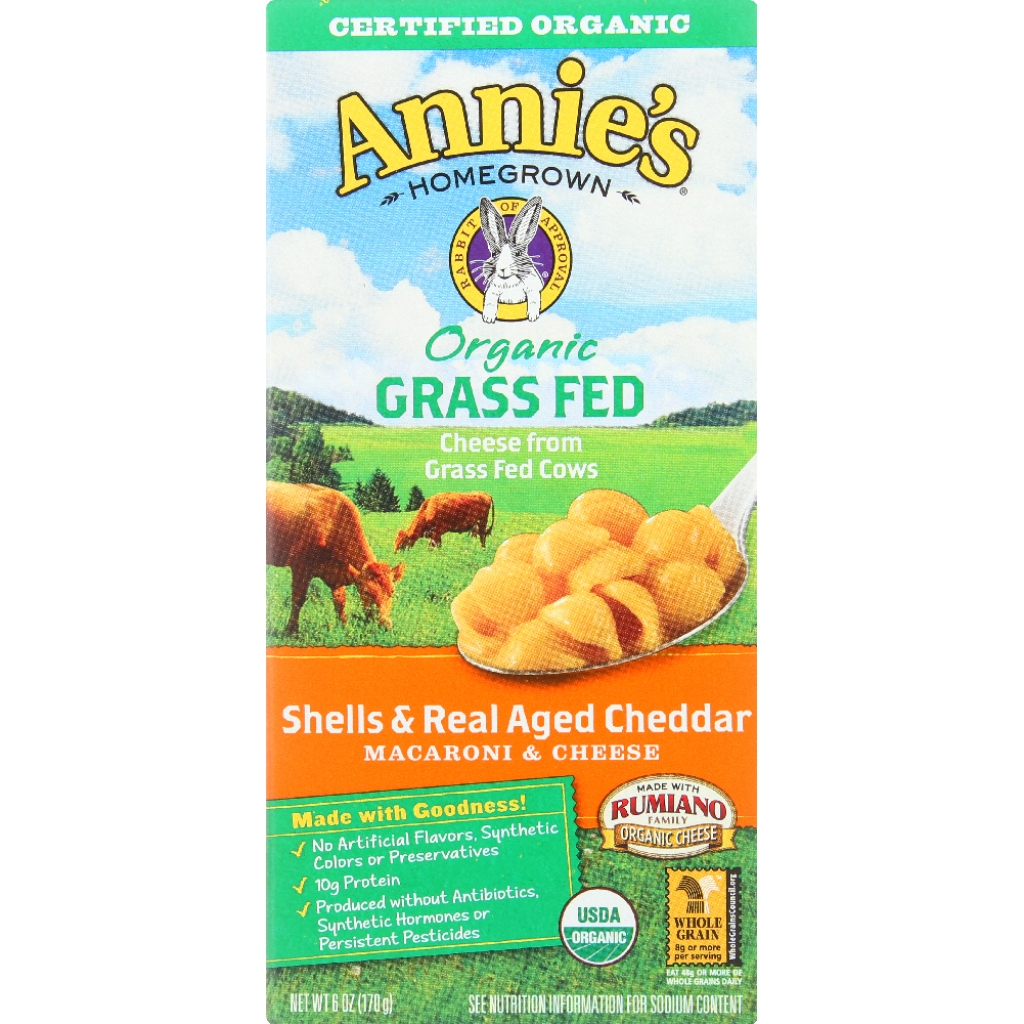 Annie’s Organic Grass-Fed Shells & Aged Cheddar