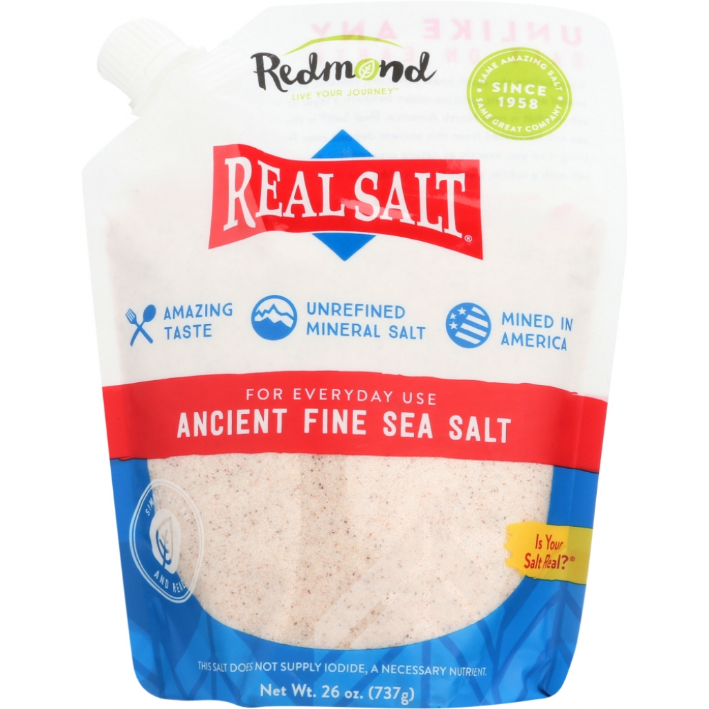 Premium Unrefined Real Salt Fine Refill Pouch - 26 oz