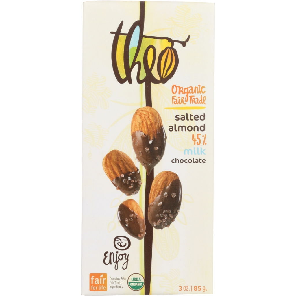 Organic Milk Chocolate Bar with Salted Almonds - 3 oz