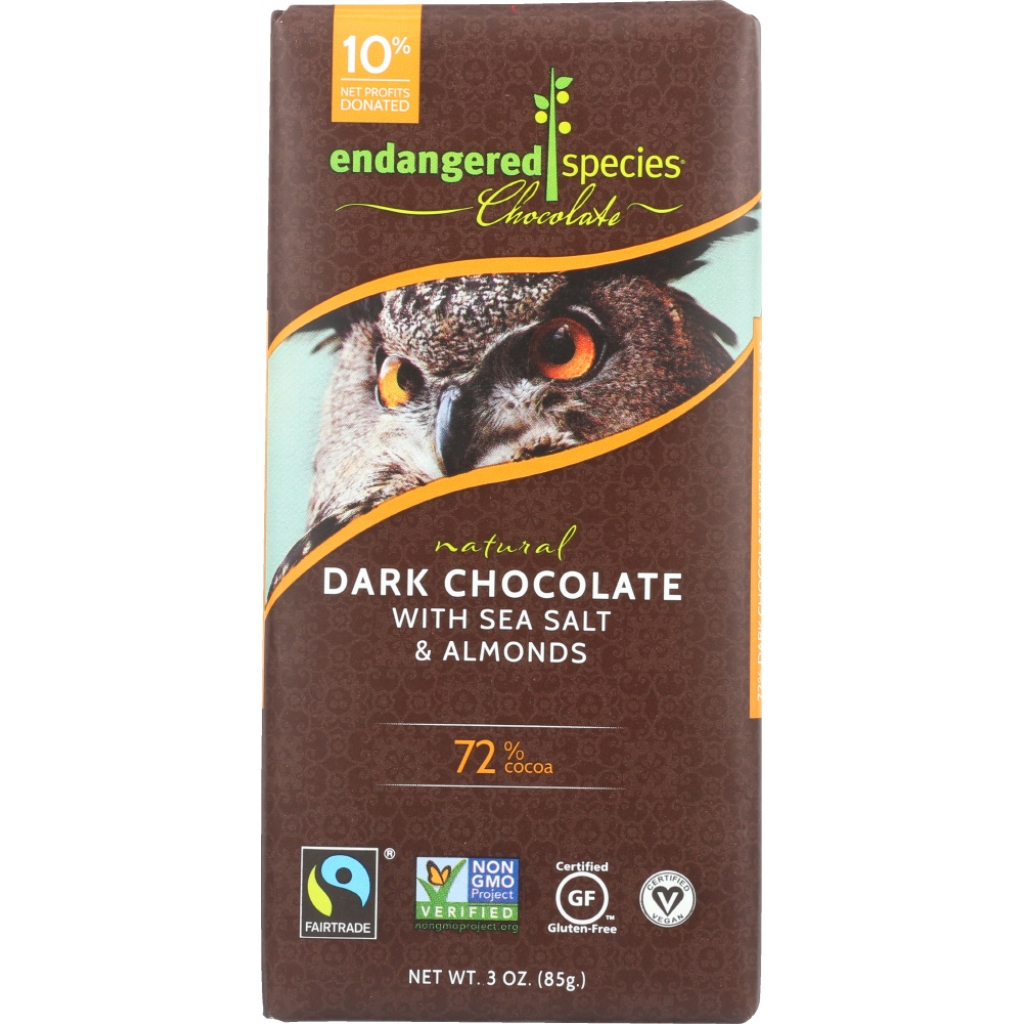 Natural Dark Chocolate with Sea Salt & Almonds - 3 OZ