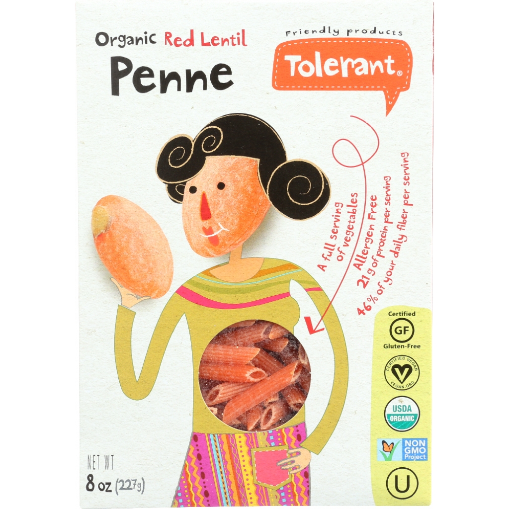 Organic Red Lentil Pasta Penne - 8 oz