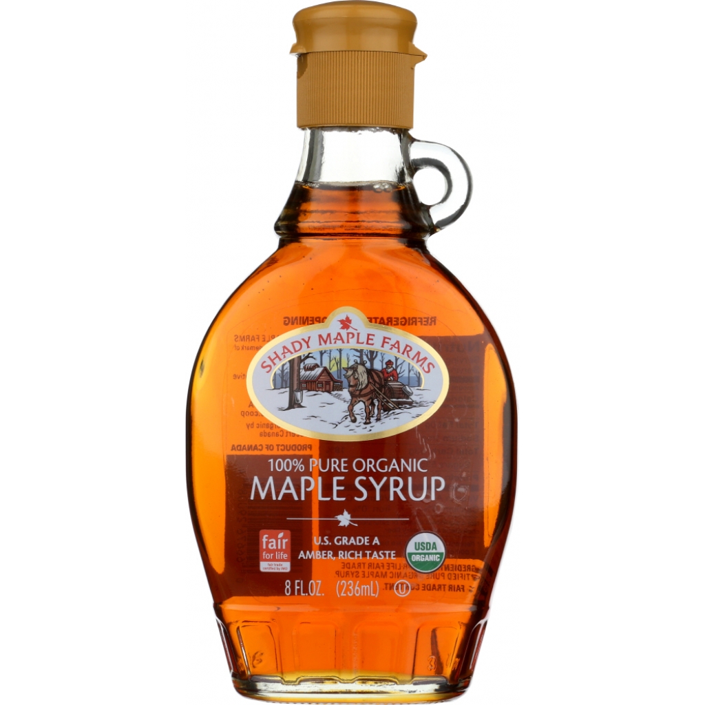 Organic Grade A Dark Amber Maple Syrup, 8 Oz