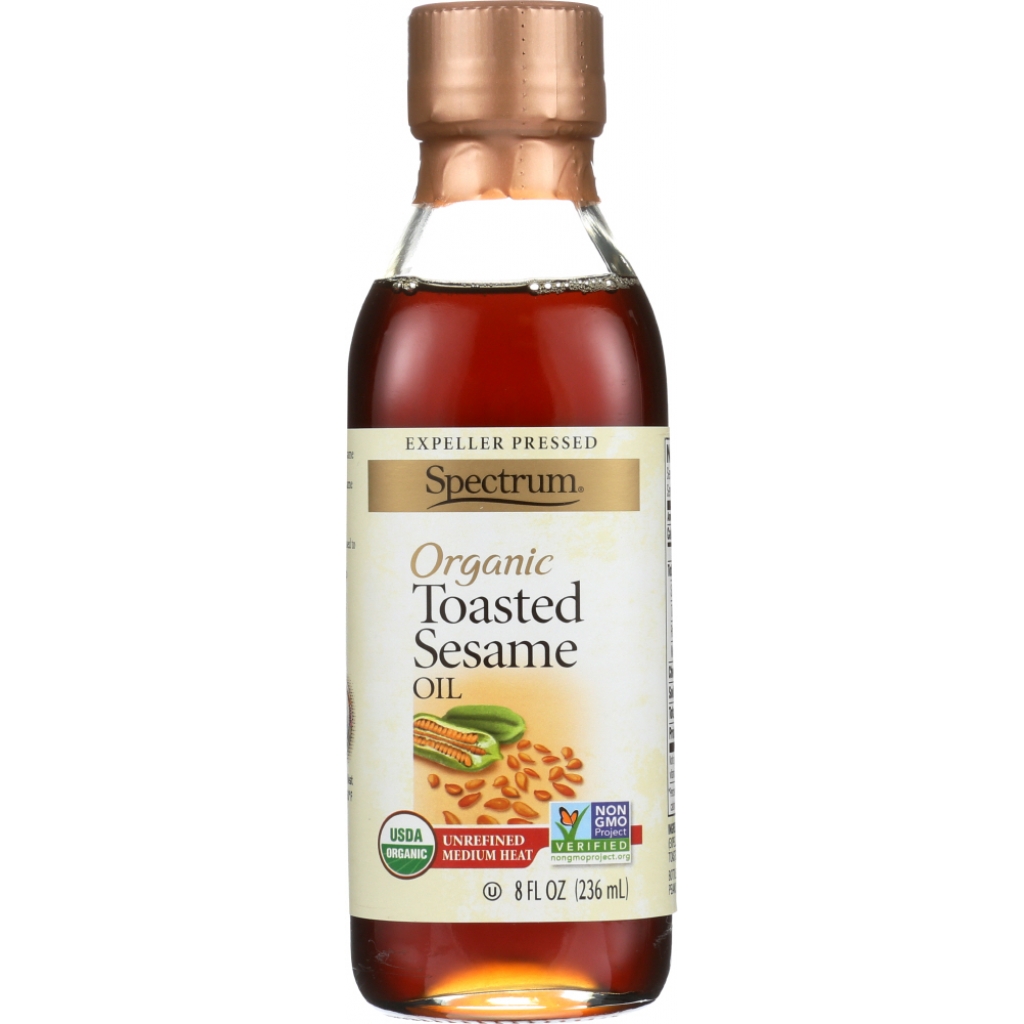 Organic Unrefined Toasted Sesame Oil, 8 oz