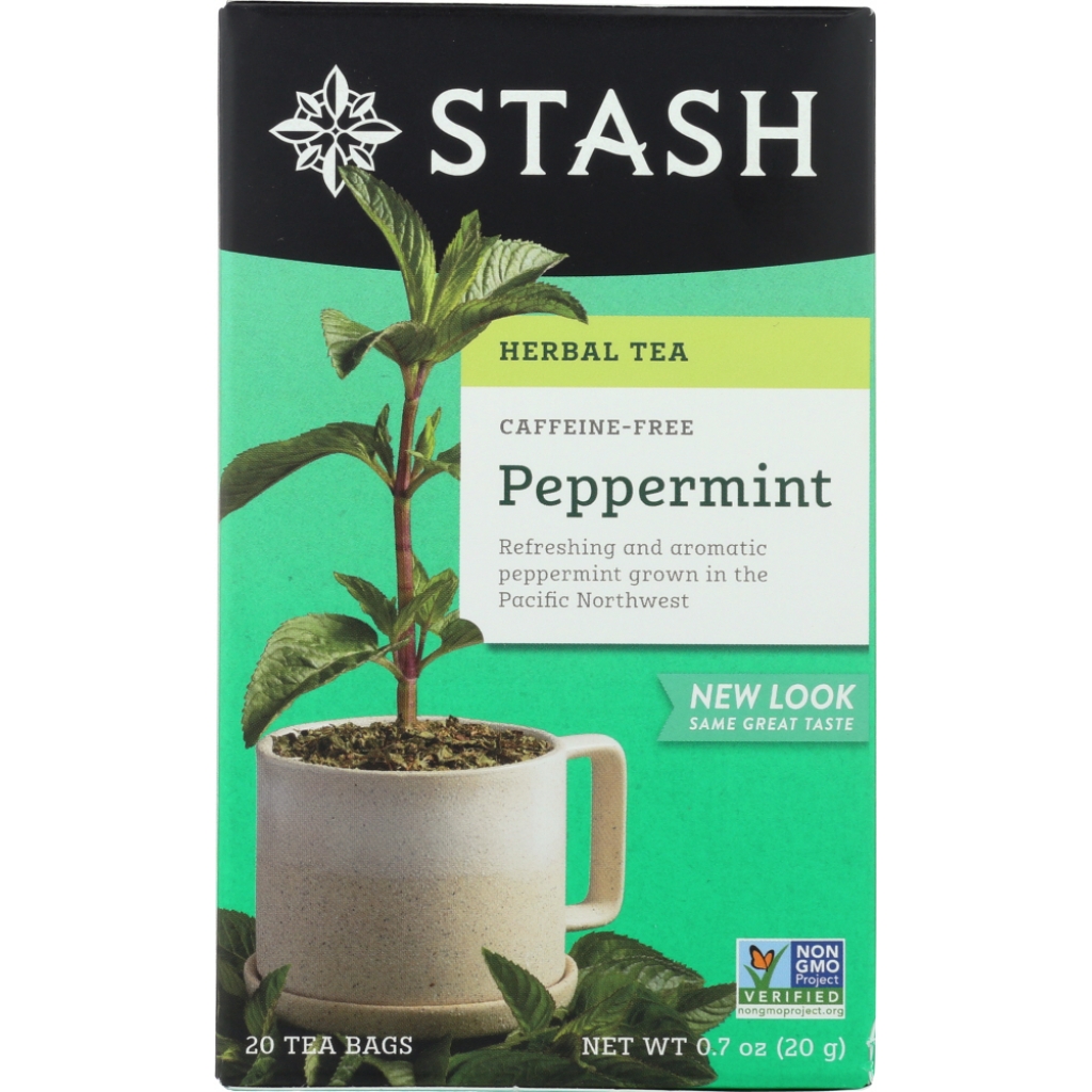 Caffeine-Free Premium Peppermint Herbal Tea, 20 Bags