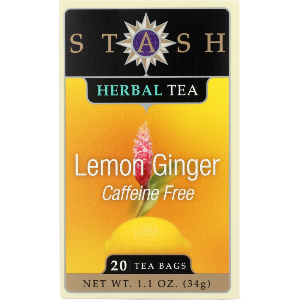 Lemon Ginger Herbal Tea - Caffeine Free, 20 Tea Bags