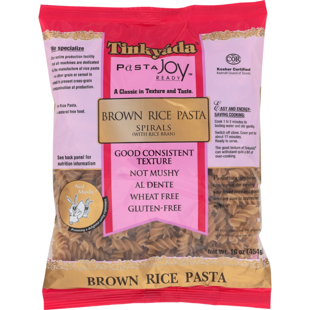 Brown Rice Pasta Spirals with Rice Bran, 16 oz