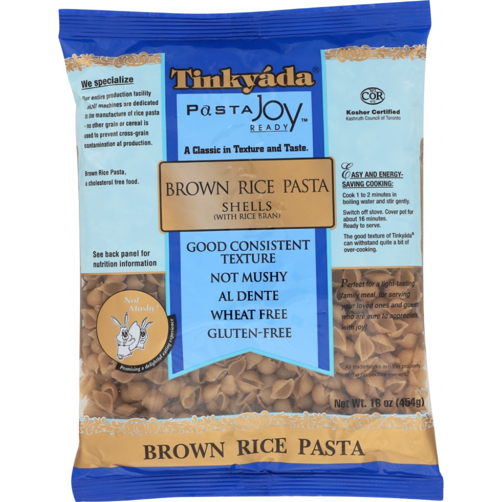 Brown Rice Pasta Shells with Rice Bran, Gluten-Free