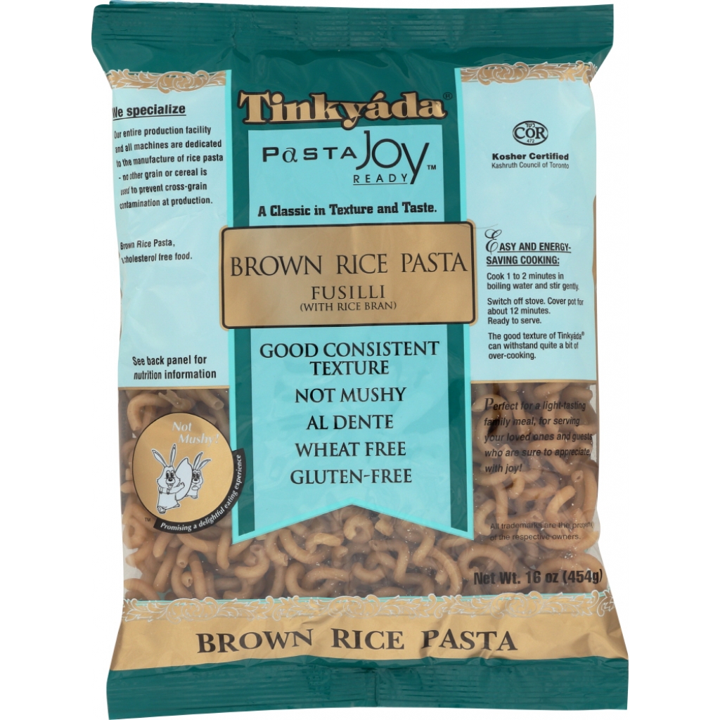 Brown Rice Pasta Fusilli with Rice Bran, Perfectly Cooked