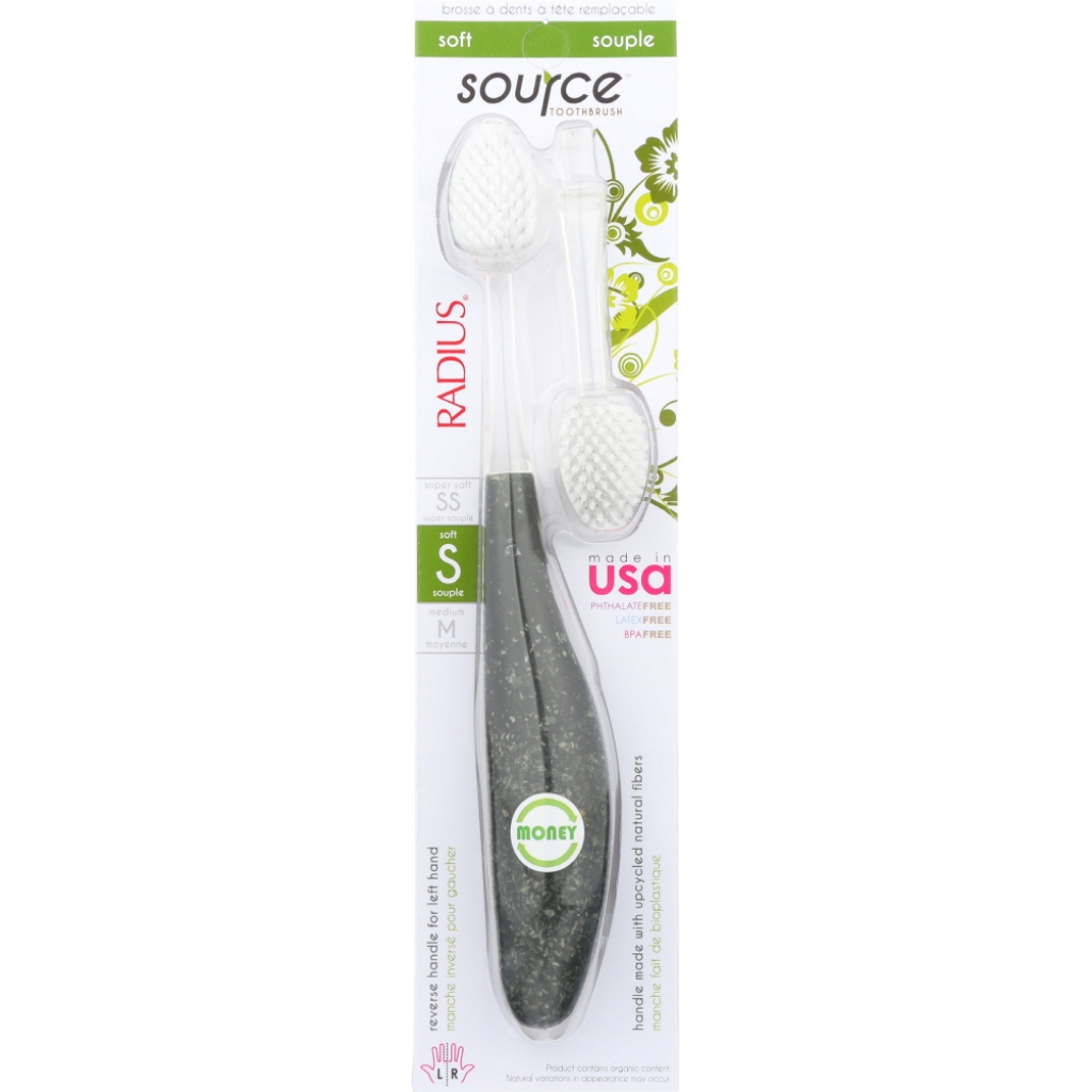 Source Toothbrush with Replacement Head - Eco-Friendly, Soft Bristle