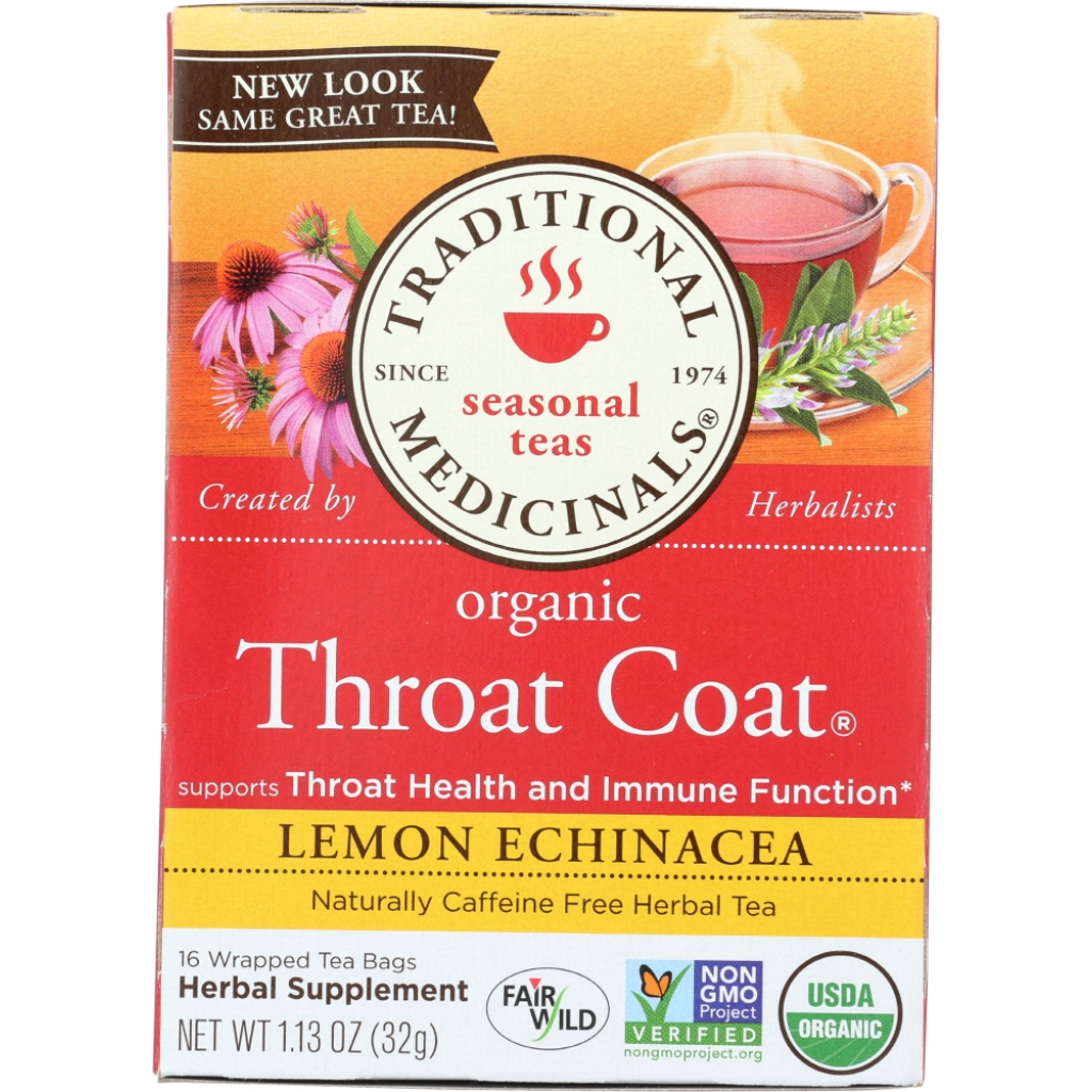 Organic Lemon Echinacea Herbal Tea, 16 Tea Bags, 1.13 oz