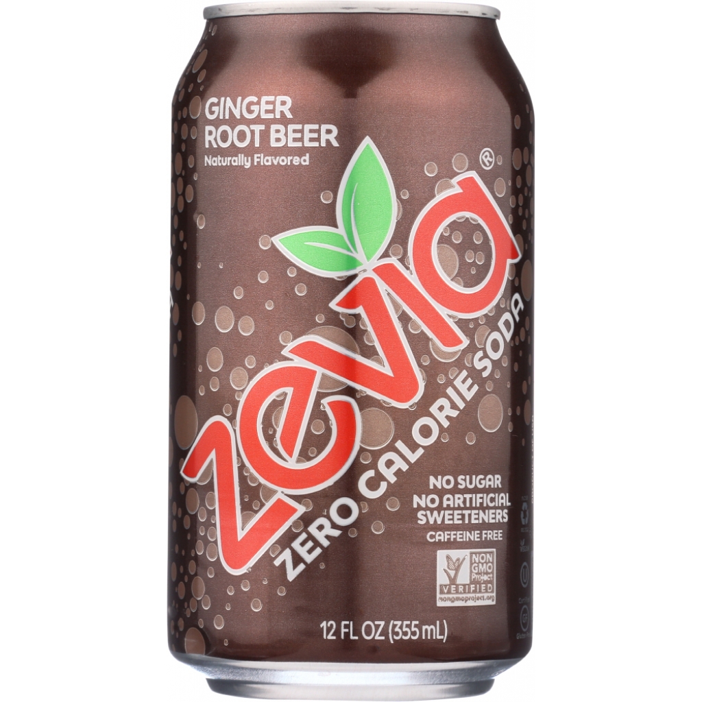 Zevia Ginger Root Beer Soda - 6 Pack, 72 fl oz