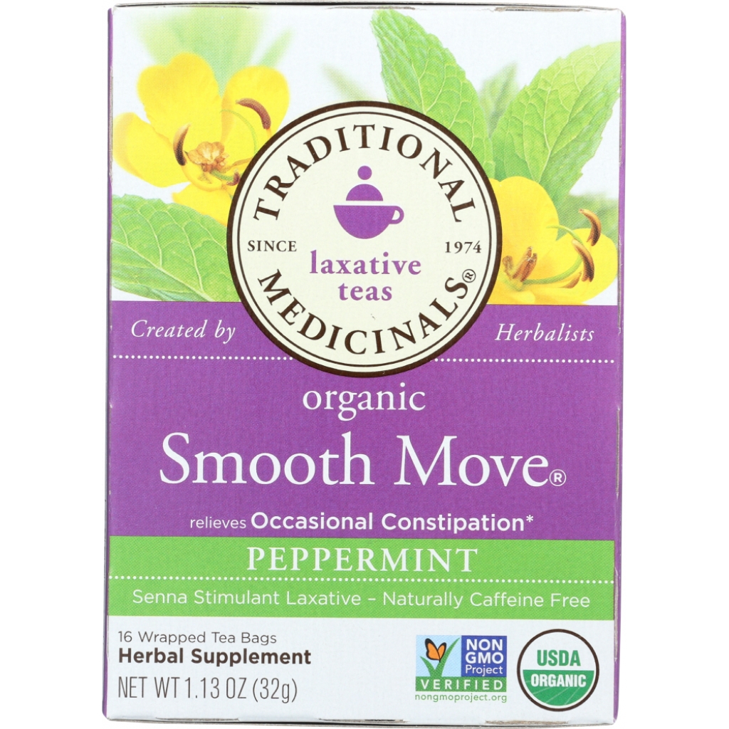 Organic Smooth Move Peppermint Herbal Tea - 16 Tea Bags