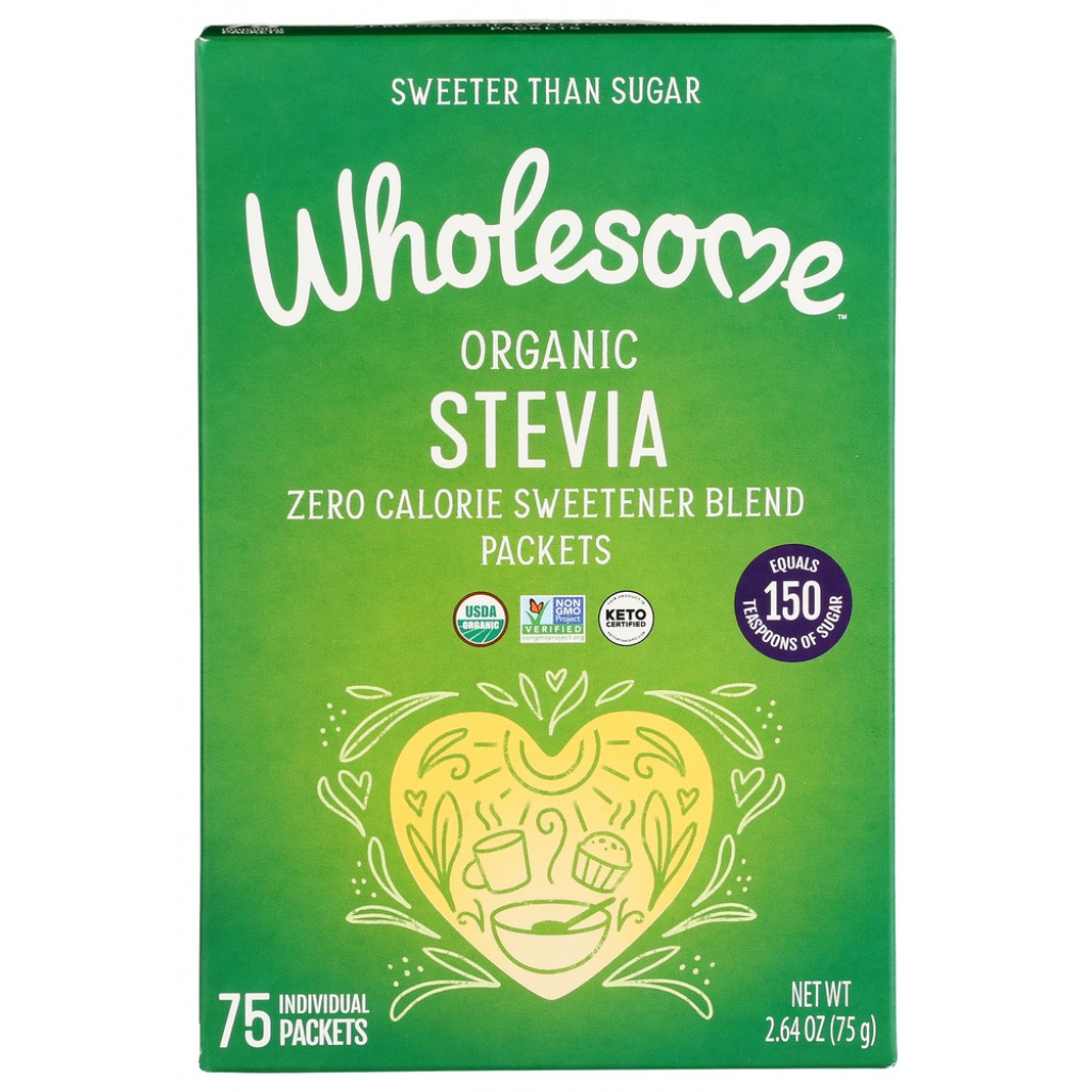 Organic Stevia Sweetener, 75 Packets, 2.65 oz