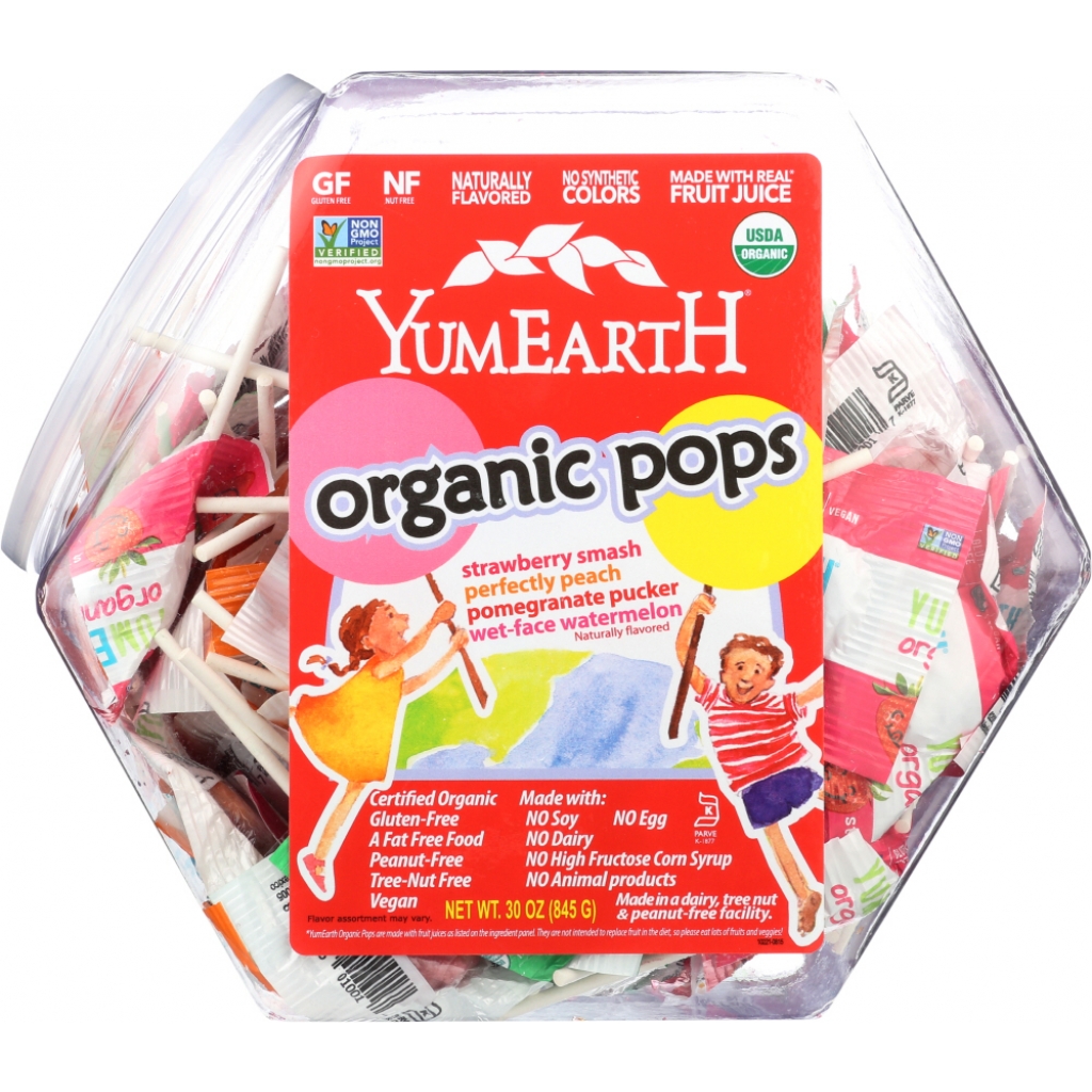 Assorted Organic Lollipops Counter Top Bin