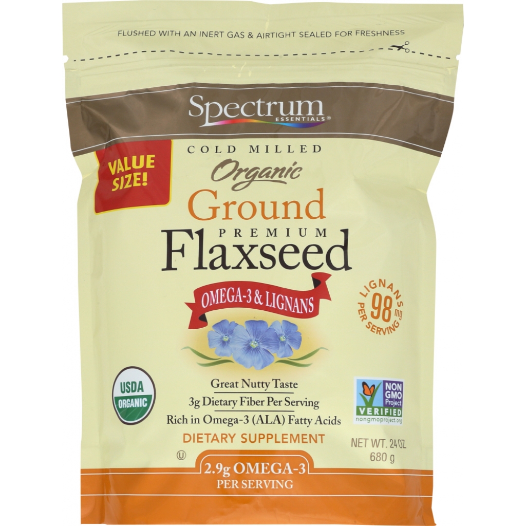 Organic Ground Premium Flaxseed - Nutritional Powerhouse, 24 oz