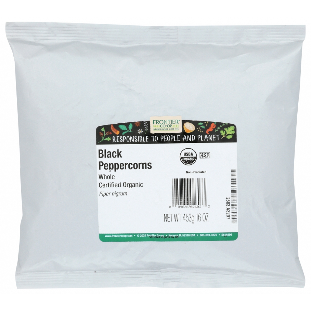 Organic Whole Black Peppercorns - 16 oz