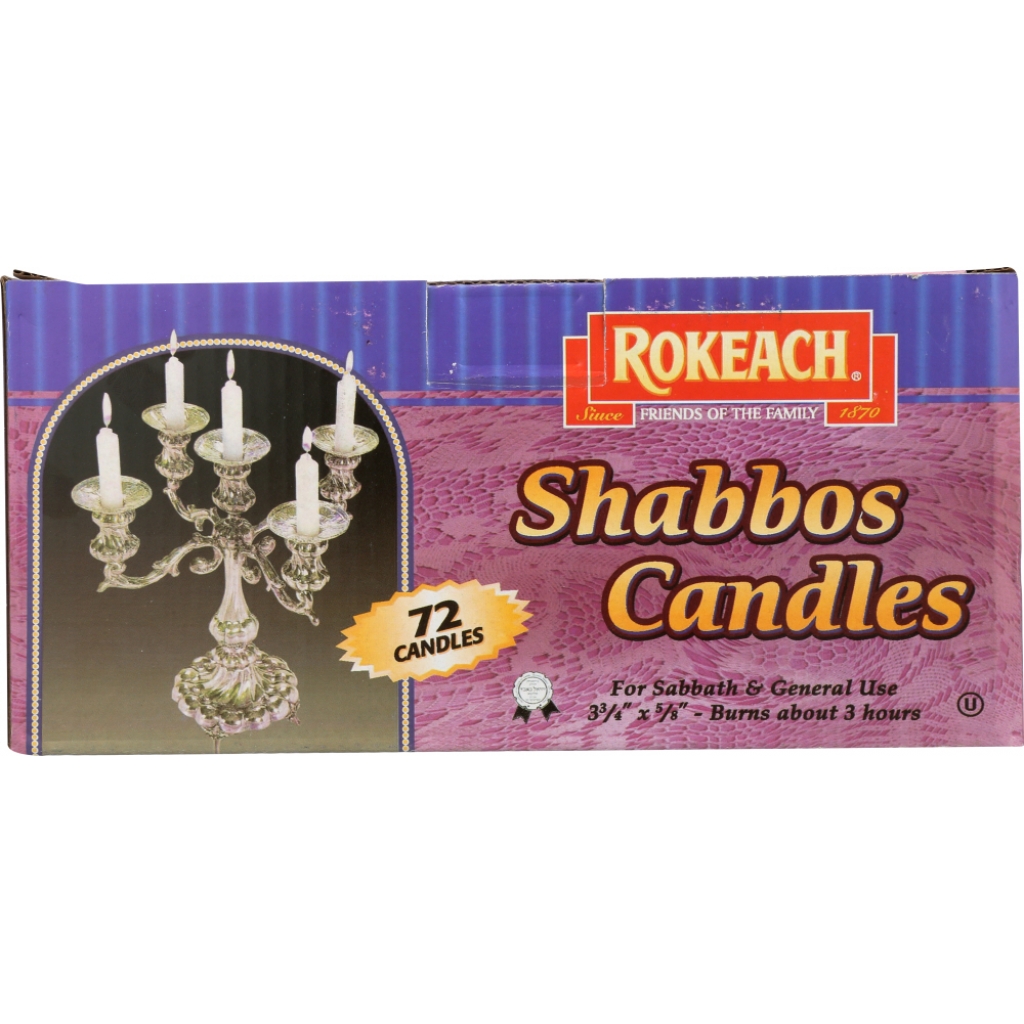 Israeli Shabbat Candles - 72 Count