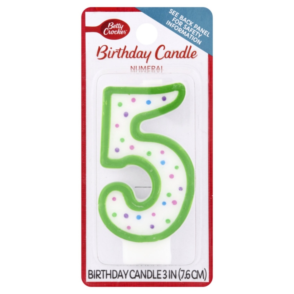 Betty Crocker Birthday Candle Numeral 5 for Special Celebrations