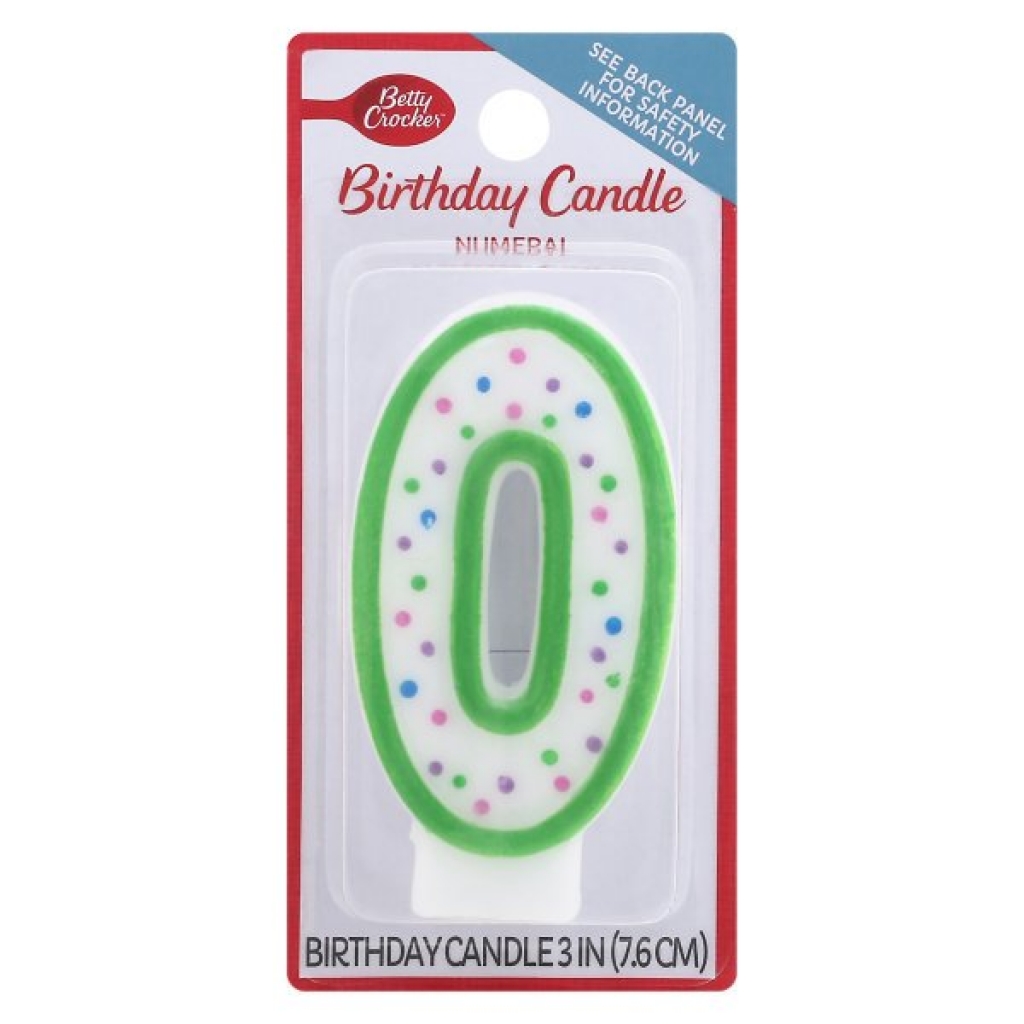 Betty Crocker Personalized Birthday Candle - Numeral 0