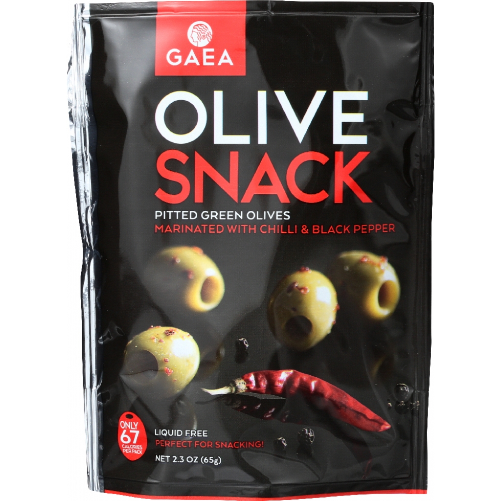 Pitted Green Olives with Chili Snack Pack