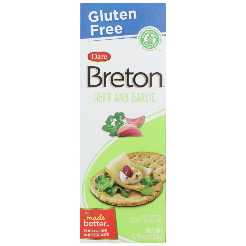 Gluten Free Breton Cracker - Herb Garlic - 4.76 oz