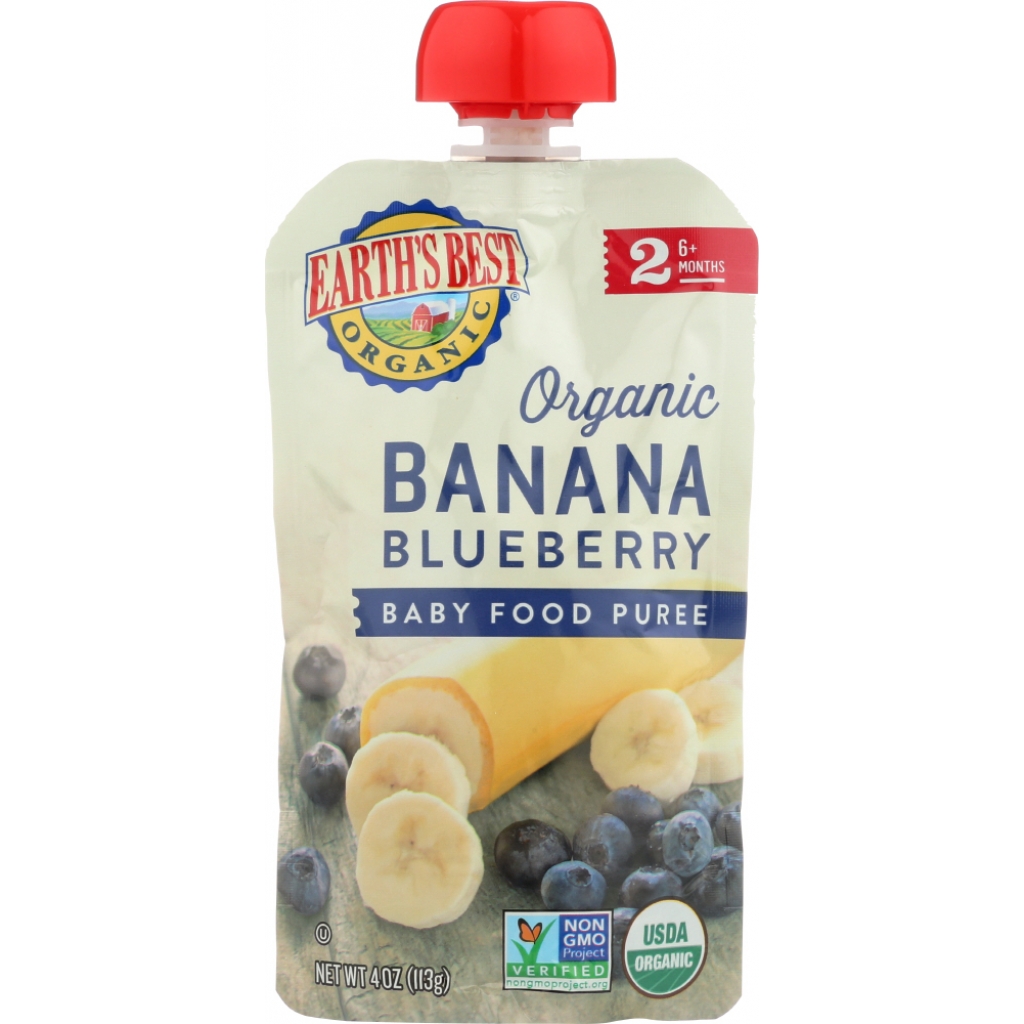 Organic Banana Blueberry Baby Food Puree - 4 oz