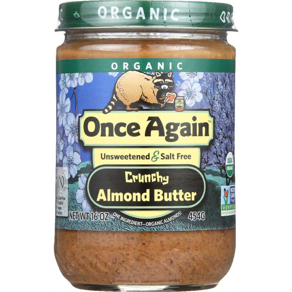 Organic Crunchy Almond Nut Butter, 16 oz