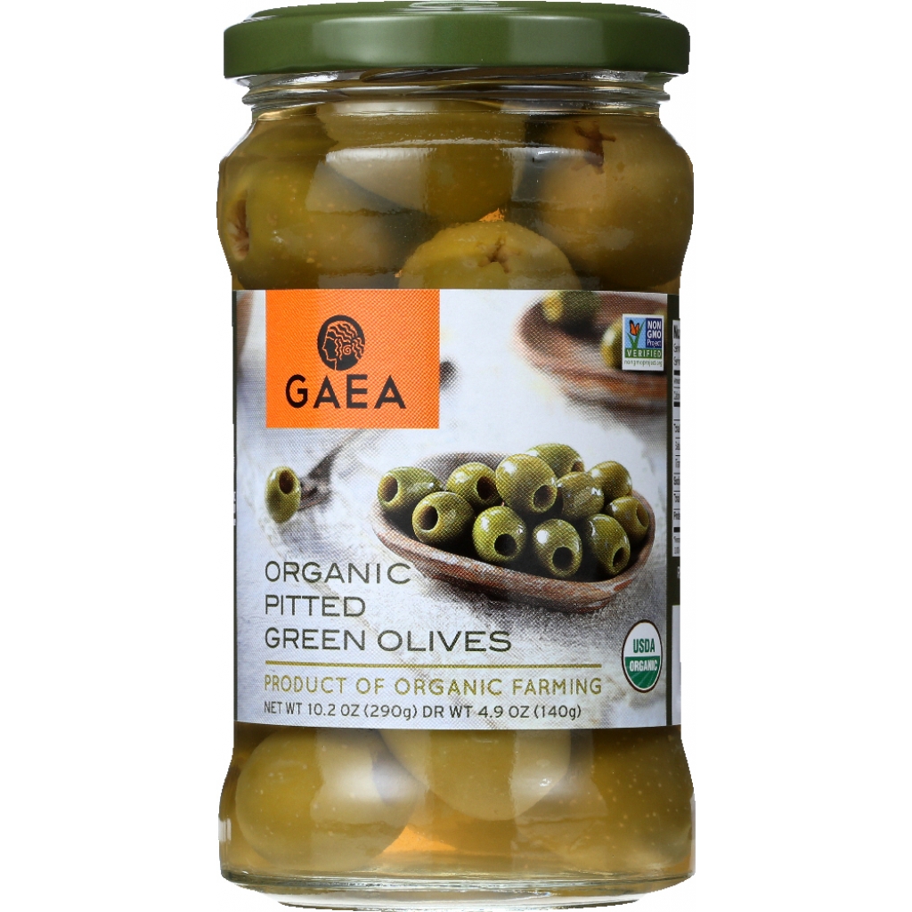 Organic Pitted Green Olives - 4.9 oz