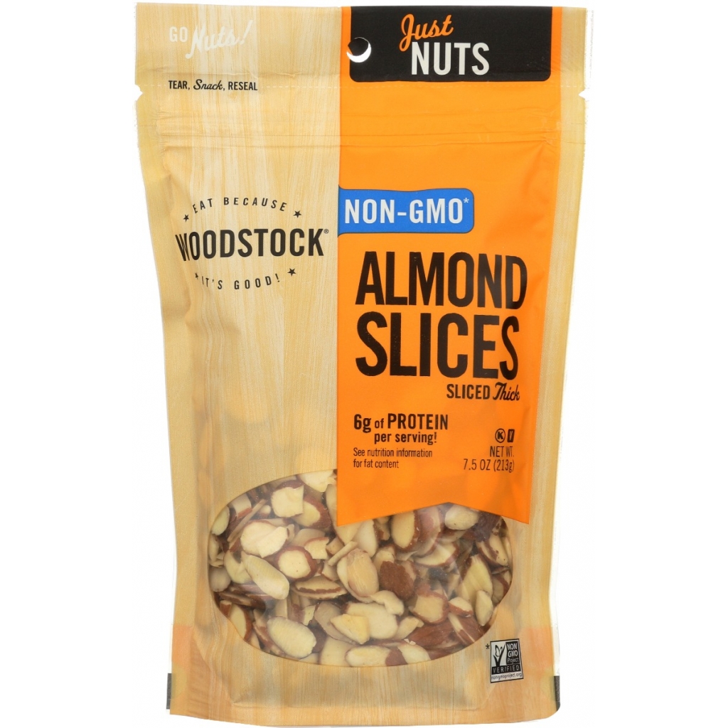 Thick Sliced Raw Almonds, 7.5 oz