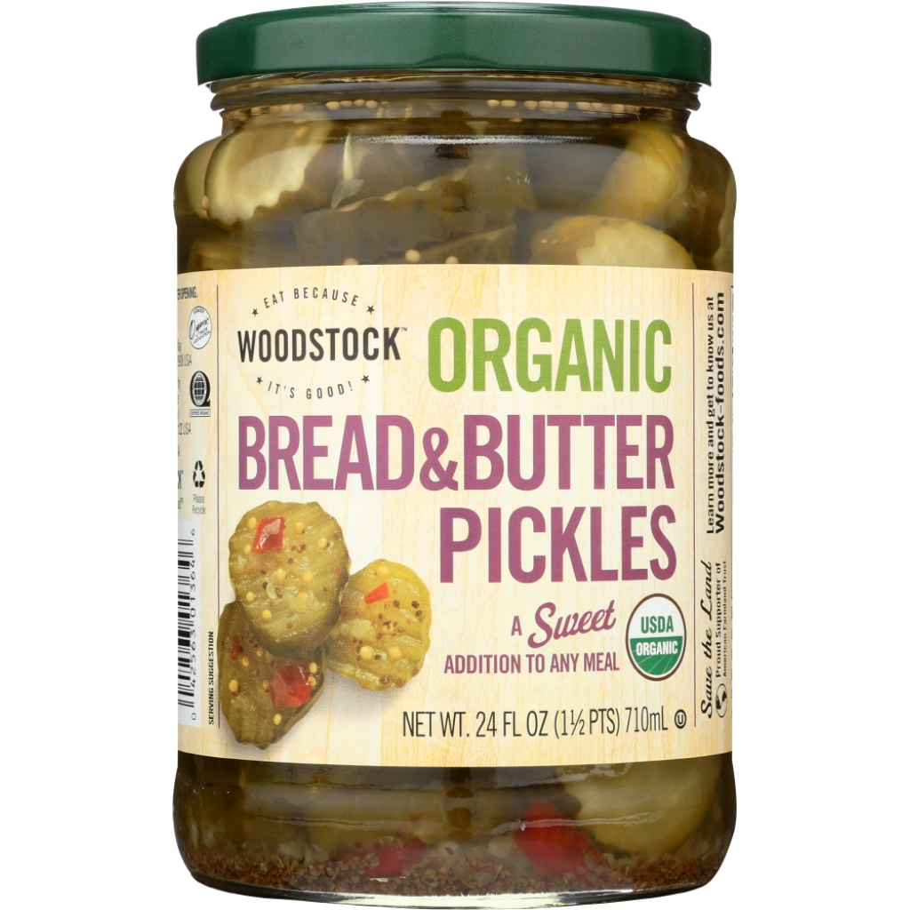 Organic Sweet Bread and Butter Pickles, 24 oz