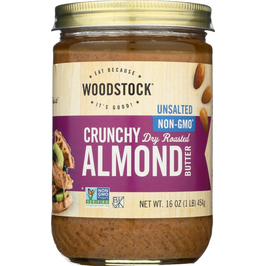 Organic Unsalted Crunch Almond Butter - 16 oz