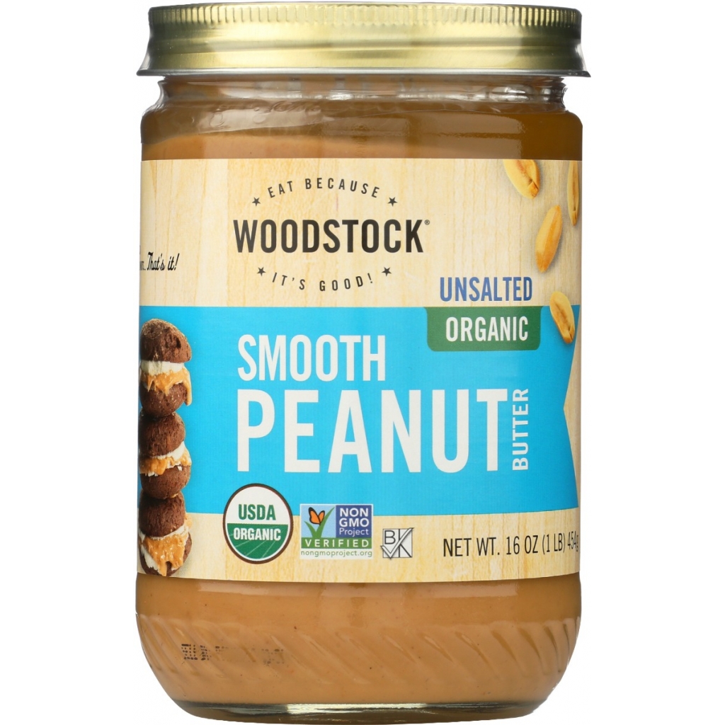 Smooth & Unsalted Organic Peanut Butter, 16 oz