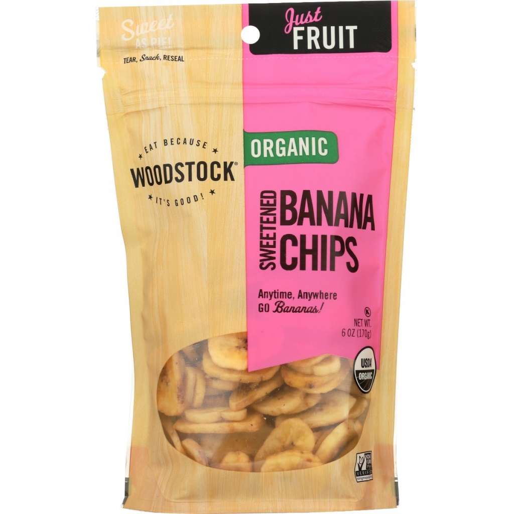 Organic Sweetened Banana Chips, 6 oz