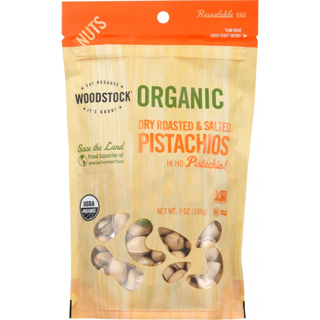 Organic Dry Roasted and Salted Pistachios - Nutritious Snack, 7 oz