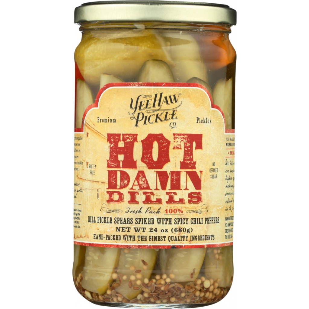 Yee Haw Hot Damn Dills Pickles - 24 oz