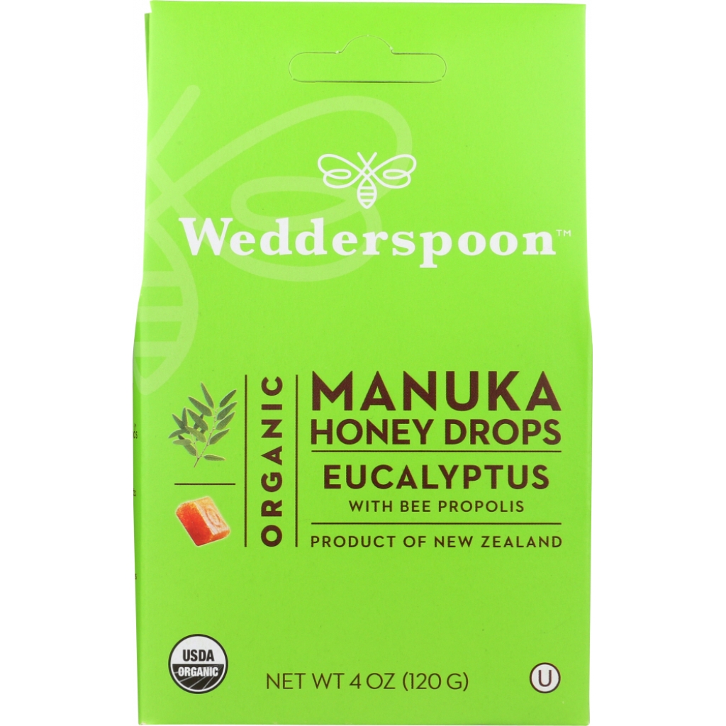 Organic Manuka Honey Drops - Eucalyptus, 4 oz