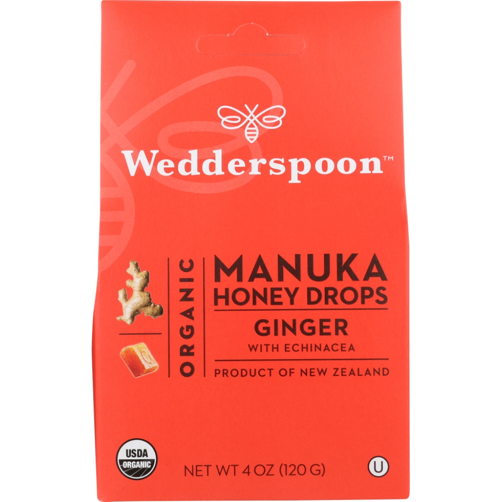 Organic Manuka Honey Drops with Ginger - 4 oz