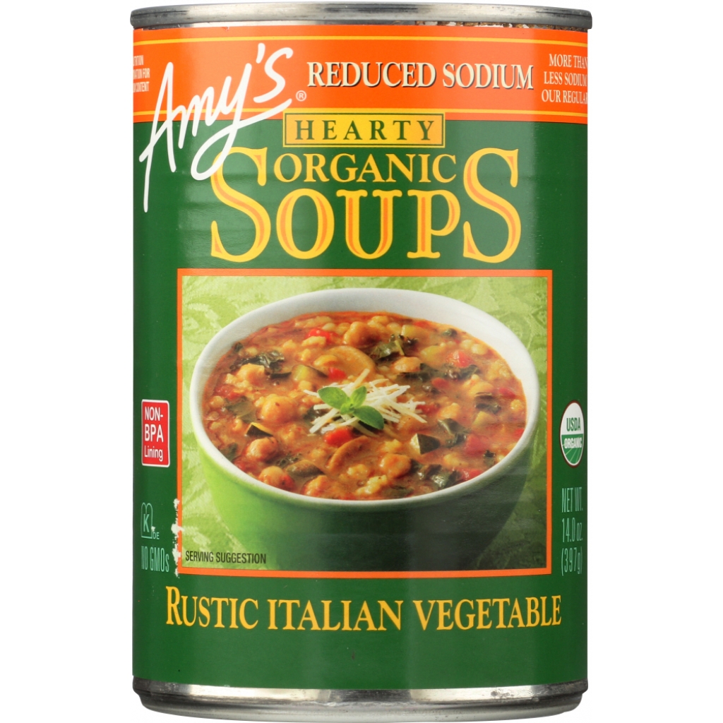 Organic Italian Reduced Sodium Vegetable Soup – 14 oz