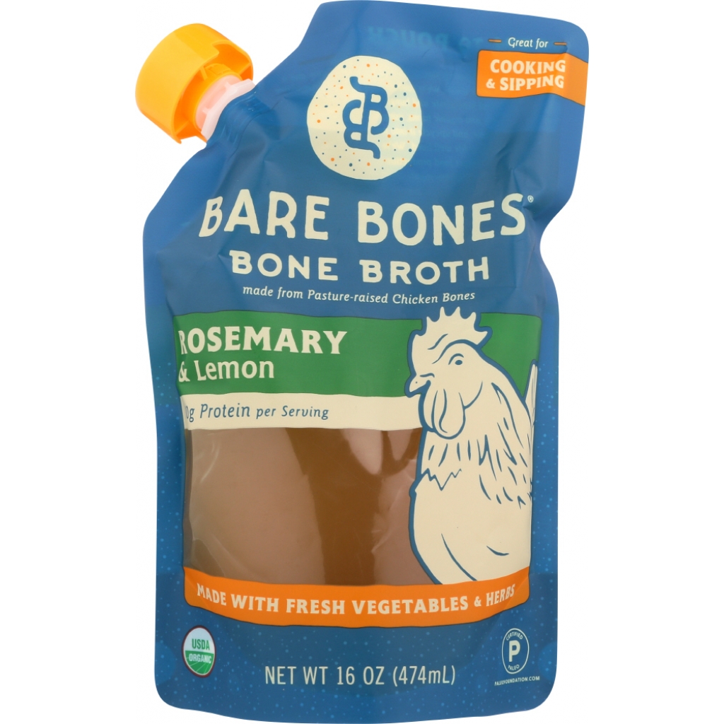 Organic Rosemary & Lemon Chicken Bone Broth, 16 oz