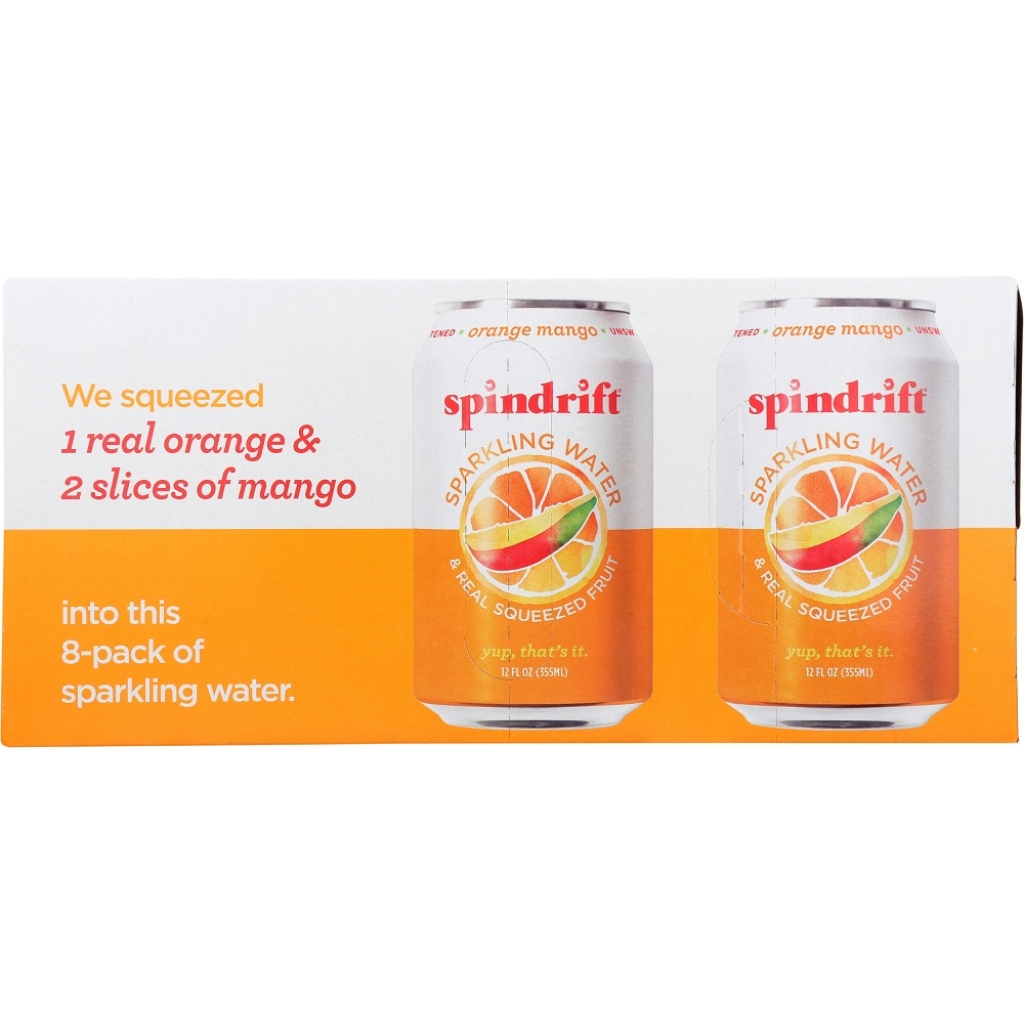 Orange Mango Sparkling Water, 8 Pack, 96 fl oz