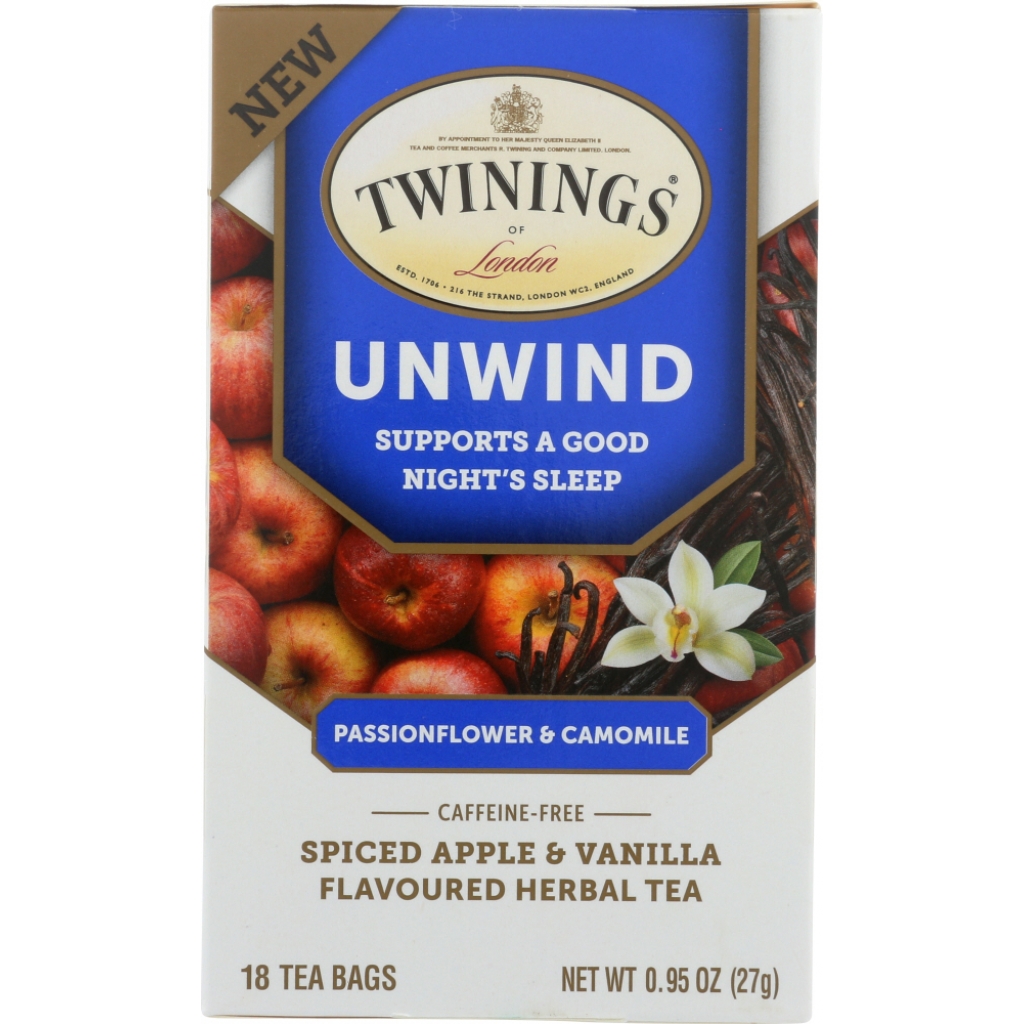 Unwind Spiced Apple & Vanilla Herbal Tea, 18 Bags