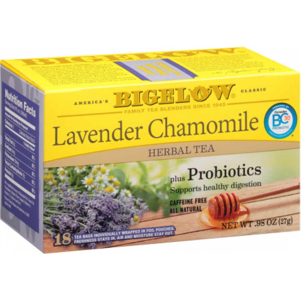 Lavender Chamomile Herbal Tea with Probiotics, 18 Bags