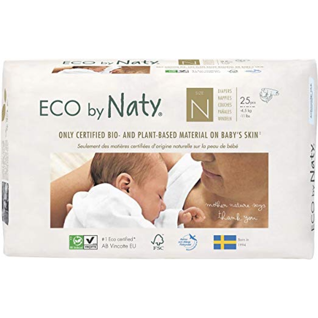 Naty-Eco Plant-Based Newborn Diapers, 25 ct